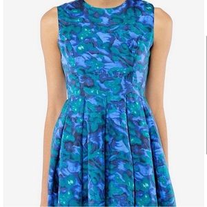 B.B. Dakota Windsor Silk Dress Blue Green size 4